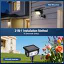 Solar Lights Outdoor, Motion Sensor Outdoor Solar Spotlights Waterproof, Outside Wall Lights, Outdoor Lights Solar Powered for Garden/Patio/Yard/Lawn/Backyard, Warm Yellow Light, 2 Packs