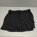 Hody Lovy Linen Beach Vacation Shorts for Women Dressy Casual Summer Outfits High Waisted Lounge Comfy Wide Leg Loose (XX-Large, Black)