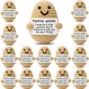 15 Pack Emotional Support Potato Plush  Cute Crochet Gift, Supportive Stuffed Potato Plushie, Inspirational Positive Desk Companion for Anxiety & Stress Relief