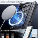Magnetic for Galaxy Z-Fold-6 Case: Heavy Duty Armor Phone Case [Compatible with MagSafe][Hinge Protection][Dual Kickstand] Shockproof TPU+PC Cover for zfold 6 5G 2024 Black