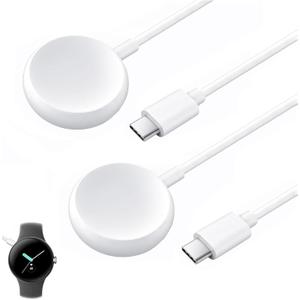 2Pcs USB C Watch Charger Cable for Google Pixel-Watch, Replacement Charging Cable Cord Stand ONLY for Google Pixel Smartwatch, 3.3FT, White