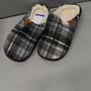 NewDenBer Women's Cozy Memory Foam Slippers Soft Fleece Lined Slip on Indoor Outdoor House Shoes Size 8-9 M White/Black