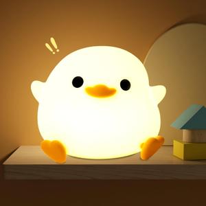 Duck Night Light, Cute Duck Gift for People, Dormitory Decorative Light, ABS+SIL, Touch Control, Portable Rechargeable Dimmable, Best Choice for Gift Giving (DoDo Duck) (Color 2)