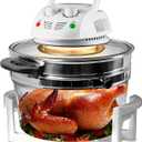 NutriChef Air Fryer, Infrared Convection Oven, Halogen Oven Countertop, Healthy Cooking, Stainless Steel, 13 Quart 1200W, Prepare Quick Healthy Meals, Great for French Fries & Chips (White)