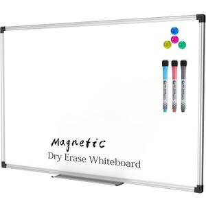 XBoard Magnetic Dry Erase Board/Whiteboard, 36 X 24 Inches Double Sided White Board, Silver Aluminium Frame
