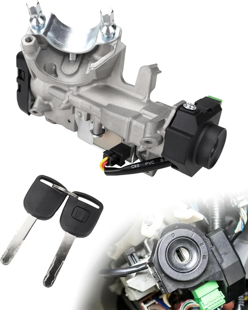 Ignition Switch Lock Cylinder with 2 Keys (Chip ID48) Compatible with 2003-2007 Honda Accord, 2003-2007 CR-V, 2003-2007 Fit, 2003-2007 Odyssey, 35100-SDA-A71