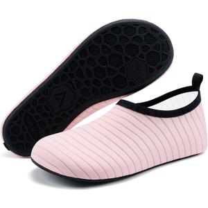ANLUKE Water Shoes Barefoot Aqua Yoga Socks Quick-Dry Beach Swim Surf Shoes for Women Men (10-11 Women/9-10 Men, Pink)