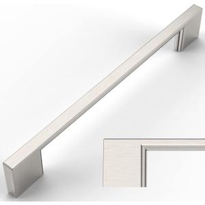 Amerdeco 10 Pack Brushed Satin Nickel Cabinet Pulls 6.25 Inch(160MM) Hole Centers Kitchen Cabinet Handles Cabinet Hardware Kitchen Handles for Cabinets Cupboard Handles Drawer Pulls ZH0060