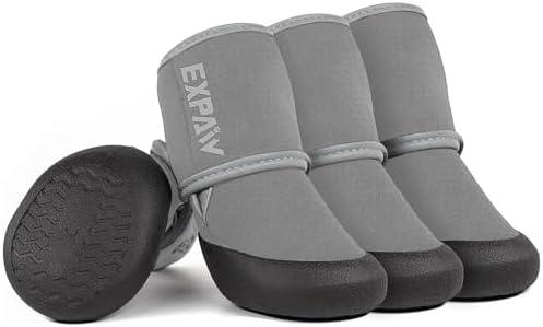 EXPAWLORER Waterproof Dog Shoes for Small Medium Large Dogs, Dog Shoes for Hot Pavement, Hiking Walking, Reflective Dog Booties for Outdoor Snow Rain Days, Anti-Slip Dog Boots & Paw Protectors S