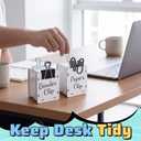 2 x Sherr 2 Pcs Paper Clip Holder and Binder Clip Holder Set Wooden Clips Dispenser and Binder Dispenser Organizer for Desk, Cute Office Push Pins Holders Office Supplies
