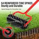 VASALAID Lawn Aerator,Heavy-Duty Rolling Aerator Lawn Tool with Upgraded 54 Pre-Attached Spike,Manual Push Aerator Lawn for Garden Yard Patio