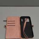 Defencase for iPhone 17 Pro Magnetic Wallet Case Compatible with Magsafe with RFID Blocking Zipper & Card Holder for Women Men PU Leather Strap Detachable Case for iPhone 17 Pro (6.3 inch), Rose Pink