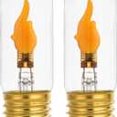 Flickering Light Bulbs E26 Standard Base Flame Light Bulb, LED Flickering Flame Light Bulbs for Christmas Hallowee Decoration, 2 Pack