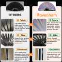 Large Rave Fan, Clack Folding Hand Fan with Premium Fabric, Thick Bamboo Frame for Men Women Gift for EDM, Festival, Club, Party, Dance, Decoration (Lridescent Purple, 13")