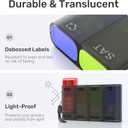 Weekly Pill Organizer 1 Time a Day  Travel Pill Case 7 Day, Small Pill Box 8 Compartments Push Open, with Color Slots, Medicine Organizer for Fish Oil, Vitamins, with Wrist Lanyard, BPA Free, Black