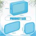 Weewooday 4 Pcs Mesh Makeup Bag Mesh Cosmetic Bag Travel Toiletry Pouch with Zipper Mini Makeup Cosmetic Purse for Daily Accessory(Variety Pack,Blue)