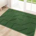OLANLY Door Mats Indoor, Non-Slip, Absorbent, Dirt Resist, Entrance Washable Mat, Low-Profile Inside Entry Doormat for Entryway (36x24 inches, Green)