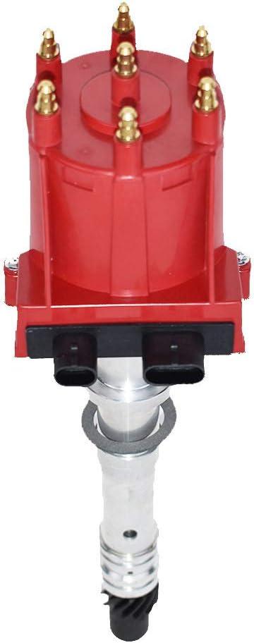 A-Team Performance Marine Electronic Ignition Distributor EFI - Enhances Engine Performance - Reliable Distributor Cap - Ideal for V6 4.3L Engines - Red Cap - Marine Distributor - S10 V8 Swap Radiator