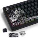 SDYZ XVX Shine Through Keycaps - Double Shot PBT Keycaps 60 65 75 100 Percent, Side Print Key caps Custom 131 Keys Set, Dye Sub Wave of Kanagawa Key caps for Mechanical Keyboards, Black
