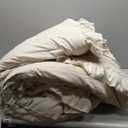 Litanika Twin Comforter Set Ivory, 2 Pieces Beige Ruffle Farmhouse Aesthetic Bedding Comforter Set, Lightweight Fluffy Microfiber Bed Set (66x90In Comforter, 1 Pillowcase)