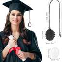 4pcs Graduation Cap Photo Charm, Tassel Picture Charm Memorial Photo Pendant Graduation Cap Tassel for Caps Formal Ceremony (Black)