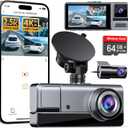 Icesky 2.5K+2.5K+2.5K Three Channel Dash Cam Front and Rear Inside with WiFi 6, 4K+2.5K Dual Dash Camera for Cars Front Rear/Front Inside, Car Dashcams with 64GB Card, 24H Parking Mode, App Control