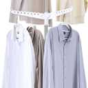 Clothes Drying Rack Foldable, 74.8 inch 2 Tier Laundry Drying Rack with Rotating Clothes Rail for 54 Pieces of Clothes, Space Saving, Indoor, Stainless Steel, White and Silver CDR002W01