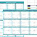 24" x 36" Exellewis 2024 Wall Calendar, Wet & Dry Erase Laminated, Yearly Wall Calendar, Horizontal/Vertical Annual Planner, 12 Month January to December for Easy Planning, Organizing