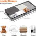 Fixwal 2 Pack Under Bed Storage Containers, Below 4.5 Inches Low Profile Underbed Organizer Clothes Storage with Sturdy Sidewalls and Bottom