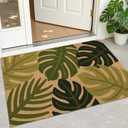 DEXI Front Door Mat Outside Entrance 32x48 Entry Doormat Monstera Leaves