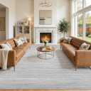 10x14 Area Rugs Living Room Washable Rug, Abstract Grey Blue