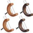 4 Pcs Mini Glass Car Flower Vase Clip Holder Car Propagation Vase Vent Clip Plant Holder Auto Glass Tube for Plants Decor Wooden Ornament Decorations Accessories (Mixed Wood Color)