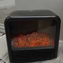 Riseon Small Fireplace heater for Indoor use with Realistic 3D Flame, Space Heater with Thermostat, 1500W/750W PTC Ceramic Heating, Tip-Over Safety Switch, Black