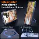 Compatible with Samsung Galaxy S22 Case with Magnetic Ring Stand, Military Drop Protection, Anti-Scratch/Anti-Fingerprint Translucent Matte Case for Samsung Galaxy S22 (Dark Blue)