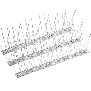 Bynccea Bird Spikes Stainless Steel Durable Bird Repellent for Small Birds, Poop-Disassembled Anti Bird Spikes Smooth Polishing Harmless Deterrent Nest Prevention Bird Off Spike Repellent (10.8ft(10*33cm))