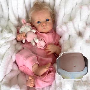 Reborn Baby Dolls Realistic Blonde Girl 18 inch Real Looking Newborn Baby Dolls Silicone Full Body Squishy Lifelike Realistic Baby Girl Dolls Eyes Open for Kids Gifts (Pink-bettie Girl)