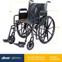 Drive Medical SSP220DDA-SF Silver Sport 2 Lightweight Folding Wheelchair, Black