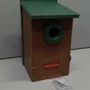 Kingsyard Recycled Plastic Bird House for Outdoor - Durable Nesting Box with Clear View Panel & Predator Guard for Bluebird Wren Swallow Finch, Green & Brown