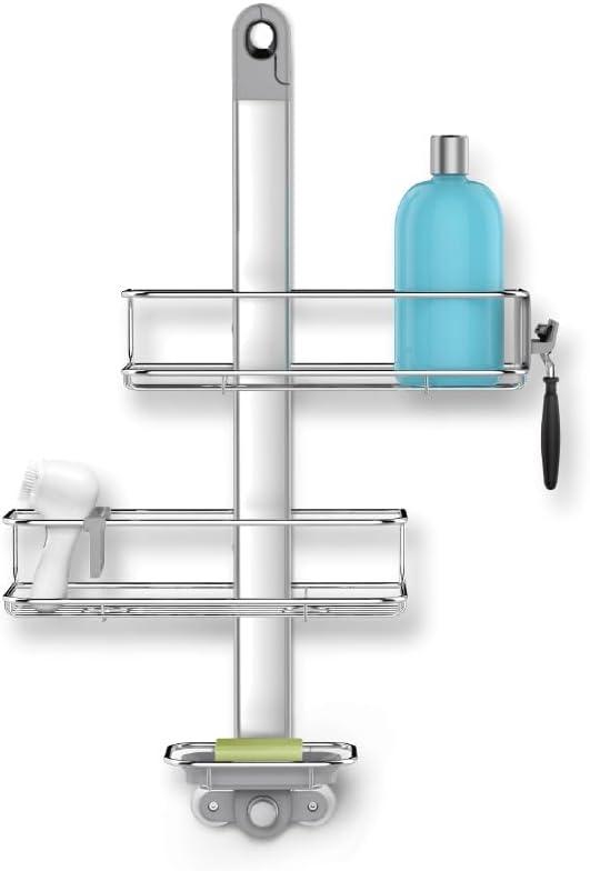 simplehuman Adjustable Shower Caddy, Stainless Steel and Anodized Aluminum, Medium