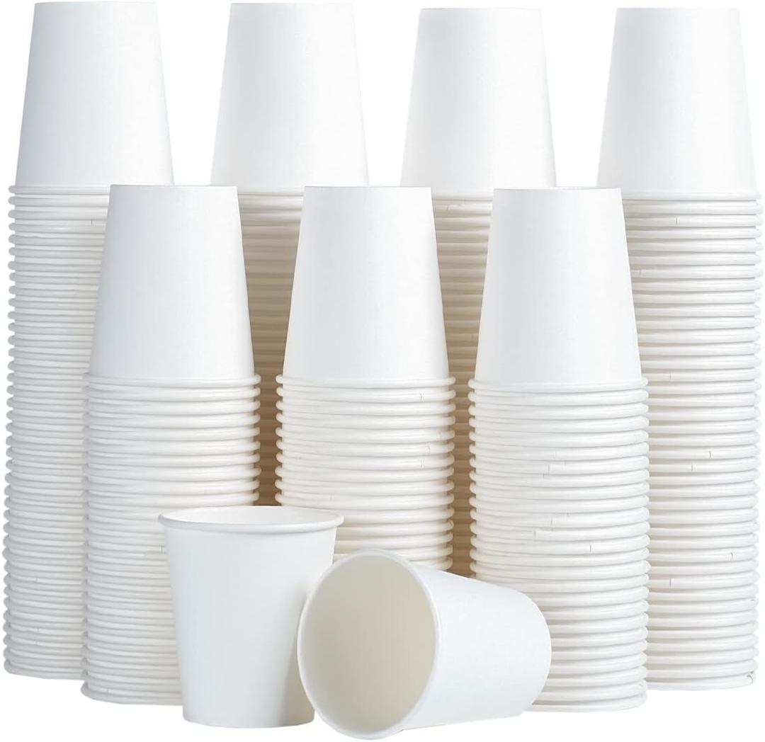 SIUQ 300 Pack 5 oz Paper Cups, White Disposable Paper Cups, Small Bathroom Mouthwash Cups, Hot/Cold Drinking Cup for Bathroom, Home, Party, Office, Picnic, Travel