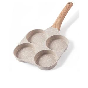 CAROTE Egg Pan Omelette Pan, 4-Cup Nonstick Granite Omelette Skillet - Pancake Pan and Healthy Egg Cooker Suitable for Gas Stove & Induction Cookware