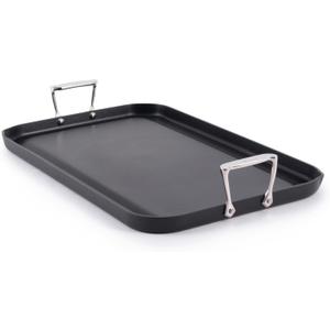 All-Clad HA1 Hard Anodized Nonstick Griddle Pan For Stovetop 13 x 20 Inch, Double Burner, Professional Cookware, Dishwasher-Friendly, Oven-Safe Up to 500F, Black