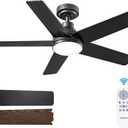 addlon Ceiling Fans with Lights, 42 inch Black Ceiling Fan with Light and Remote Control, Reversible, 3CCT, Dimmable, Noiseless, Small Ceiling Fan for Bedroom, Farmhouse, Indoor/Outdoor Use