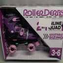 Roller Derby Falcon 2-in-1 Combo Quad and Inline Skates for Kids, Adjustable Sizing (Medium (3-6), Purple/Black)