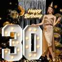 3FT Marquee Numbers 30, Large Light Up Numbers for 30th Birthday Decorations Big DIY Mosaic Number 30 Birthday Party Backdrop for Women and Men Anniversary Decor Pre-Cut Foam Board Kit