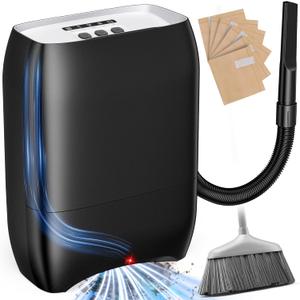 LyriFine Touchless Vacuum Automatic Dustpan, 6-Pack Dustbags Automatic Dustpan with Nozzle Attachment, Auto Sensors Hair Vacuum for Salons, 2 Cleaning Modes Electric Dustpan for Floors Pet Hair Food