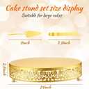 Wenqik 14 Inch Christmas Cake Stand Gold Metal Round Cupcake Dessert Stand with Cake Cutting, Spatula Xmas Cupcake Pastry Display Candy Holder Display for Xmas Wedding Birthday Party(flower, 14 Inch)