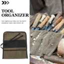 Baluue Roll up Tool Organizer Canvas Pouch Multipurpose Woodworking Tool Kit Storage Bag for Wrenches Screwdrivers Chisels Portable Roll for Craftsmen and Diy Enthusiasts