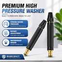 Home High-Pressure Car Wash Water Gun with Booster Nozzle, Home High-Pressure Car Wash Water Gun with Booster Nozzle and Hose, for Watering Plants and Vegetables, and Car Washing (2PCS)