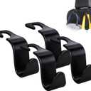 Amooca Car Seat Headrest Hook 4 Pack Hanger Storage Organizer Universal for Handbag Purse Coat fit Universal Vehicle Car Black S Type